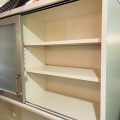 【売約済み】食器棚　レンジボード　キッチン収納　レンジラック　サイドボード　カップボード　レンジ台　キッチン　棚　検　ニトリ　NITORI ユーアイ　綾野　システム　キッチンボード の画像