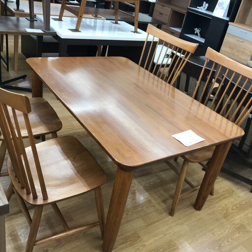 ★ジモティ割あり★  ダイニングセット 茶 H66×W34×D90 クリーニング済み KJ2177