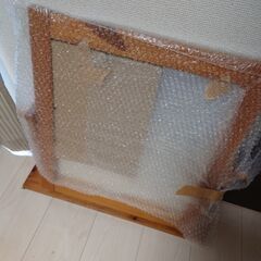 【無料・譲ります】無印良品　パイン材卓上鏡　卓上ミラーの画像