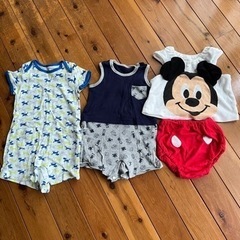 夏服　ロンパース70サイズ　ミッキー80サイズ