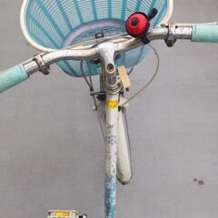 自転車 水色花柄 錆あり 24インチの画像