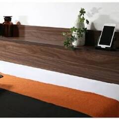 アウトレット品】ダブル・Newデザイン2杯収納コンセント付きベッド