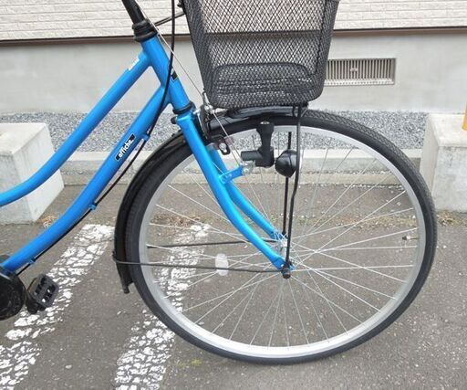 自転車 ママチャリ 27インチ シティサイクル 軽快車 ブルー 変速なし カゴ付き☆ 札幌市 北区 屯田 