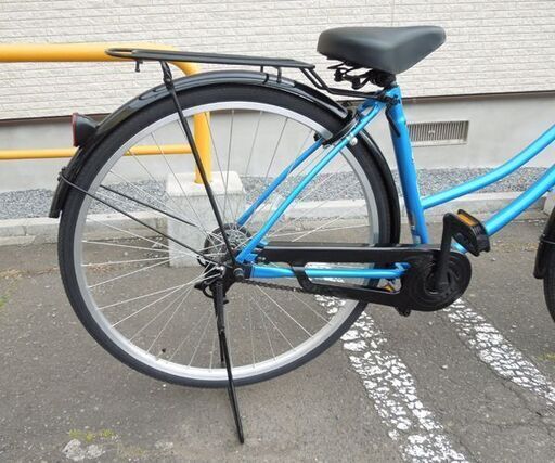 自転車 ママチャリ 27インチ シティサイクル 軽快車 ブルー 変速なし カゴ付き☆ 札幌市 北区 屯田 