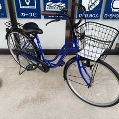 ★極美品　中古自転車！ママチャリ　カゴ付き　ブルー　26インチ　...