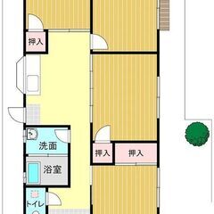 【4DK 63.95㎡ 1か月分家賃無料！】平屋の貸家！ペット飼育可能！京都府舞鶴市西舞鶴駅バス８分 一軒家　一戸建て　貸家 ペット可 賃貸 物件 敷金・仲介手数料必要なし！地域最安値！ - 舞鶴市