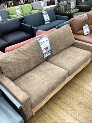 KF-35【新入荷　アウトレット】3シーターソファ　ブラウン系