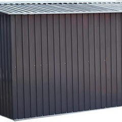 新品★おしゃれな ヨーロッパ風　物置 コンテナ　メタルシェッド 物置小屋 倉庫 収納庫 8x8フィート チャコールカラーの画像