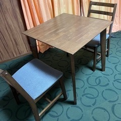 ★急募★割と美品★二人用ダイニングセット★木目★