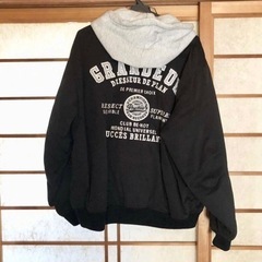 GRANDEUR パーカー LL ブラック レディース 冬 クリーニング済の画像