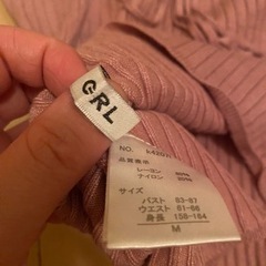 GRL✨SNS人気✨ピンク✨ニットキャミソール✨の画像