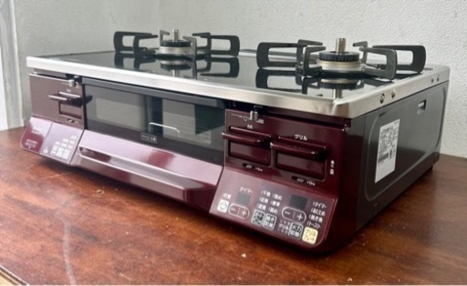 札幌市内配送可 17年製 リンナイ ラクシエ 都市ガス用コンロ 2口ガステーブル RTS65AWK1R-AL