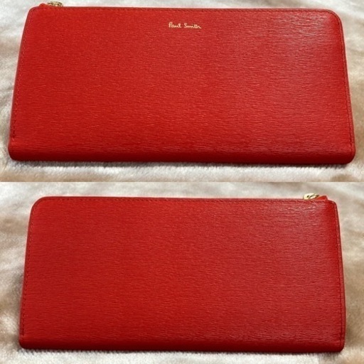 Paul Smithポールスミス　L字ラウンドジップ長財布　レッド　小銭入れ有