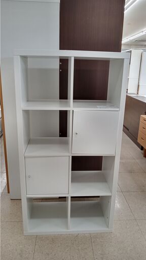 ★ジモティ割あり★  飾り棚 白 H146.5×D39×W76.5 クリーニング済み TJ1211