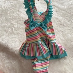 女の子‼️フリル水着 90‼️トイザらス　虹色　蛍光色の画像