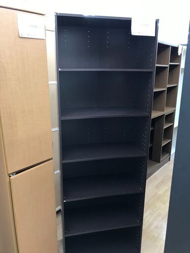 ★ジモティ割あり★  本棚 黒 H175×W65×D30 クリーニング済み KJ2211