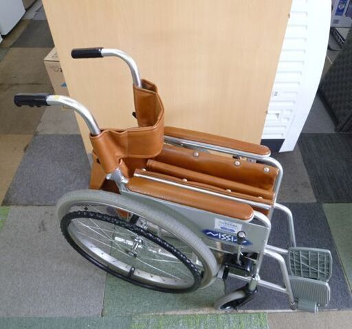 Nissin 車いす 自走式 介護 福祉 介助兼用 車椅子 レザー ブラウン系 車イス 札幌 北20条店