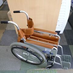 Nissin 車いす 自走式 介護 福祉 介助兼用 車椅子 レザー ブラウン系