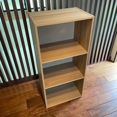 3段ボックス　薄茶色の画像