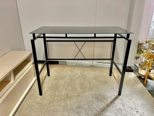 激安‼️ TEMPERED GLASS  デスク　パソコンテーブル机　幅100cm