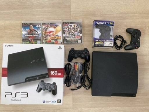 PS3本体　コントローラー２個セット　中古品