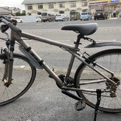 【クロスバイク】3x8段変速　700x40cタイヤ　スタンド、泥除け付　若林自転車　唐崎店　SALE中❗️の画像