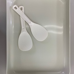 フードコンテナ　食品トレー　オフホワイト　しょもじ2本付き