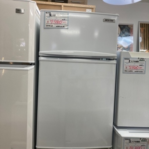 売約済み【BY REUSE 霧島国分新町店 出張買取•見積完全無料¥0】BESTEK  ２ドア冷蔵庫