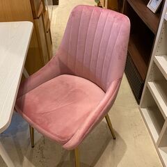宇都宮でオシャレな家具を探すなら『オトワリバース！』ダイニングテーブルセット ティアイアイ  3点セット ホワイト×ピンク 中古品の画像