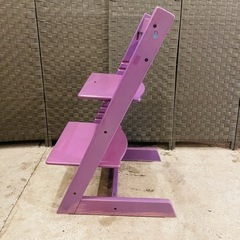 ＜売約済み＞　STOKKE　ストッケ　トリップトラップ　ナチュラル　ブナ材　無垢　ベビーチェア　キッズチェア　ダイニングチェア　子供　ナチュラル　ハイチェア　レアカラー　パープル　紫　エヴァンゲリオンの画像