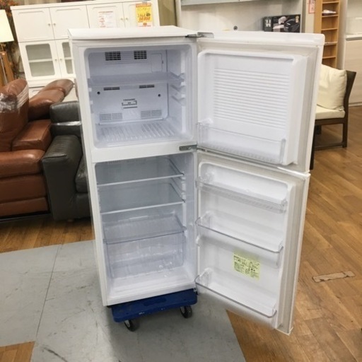 送料設置無料　ユーイング ノンフロン冷凍冷蔵庫 UR-F140J S348 ☆ ユーイング 冷蔵庫 (140L) 2ドア 2018年製 UR-F140J-W ⭐動作