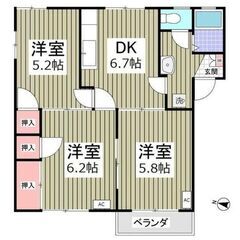 春日部市武里駅★徒歩6分！3DK！敷金&礼金なし！フリーレント１...