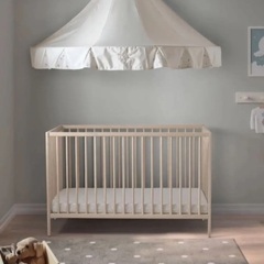 IKEA ベビーベッド、マットレス、マットレスカバー、バンパー　セット