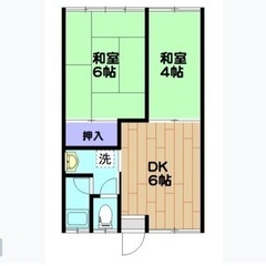 月末までの家賃激安キャンペーン❗️2DK❗️エアコン新品1台、洗...