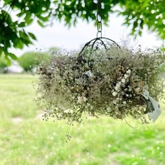 鳥かごアレンジ フライングリース 置き型リース