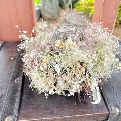 鳥かごアレンジ フライングリース 置き型リース