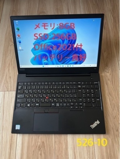 526-10★第8世代 Core i3搭載 SSD256GB メモリ8GB LENOVO ThinkPad E590 Windows11 カメラ 10キー★