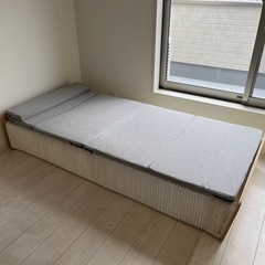ペーパーベッド シングル マットレス付き (ホワイト)