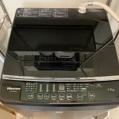 【取引中】Hisense 洗濯機　2019年製 容量5.5kg 一人暮らし 二人暮らし 黒家電の画像