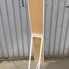 白い姿見　縦長ミラーの画像