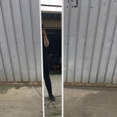 白い姿見　縦長ミラーの画像