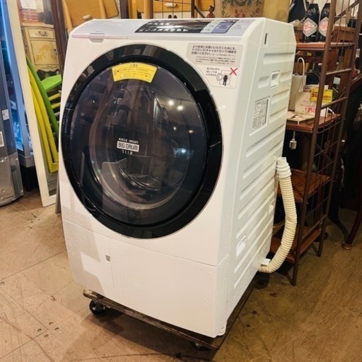 【売約済み】日立　HITACHI BD-SV110ALドラム式洗濯乾燥機 ビッグドラム シルバー [洗濯11.0kg /乾燥6.0kg /ヒートリサイクル乾燥 /左開き]  ドラム式洗濯乾燥機　ドラム洗濯機　ドラム式洗濯機　洗濯機　乾燥機　乾燥付き　乾燥機能付き　検　BD-SV110BL 2017年　bd-sv110