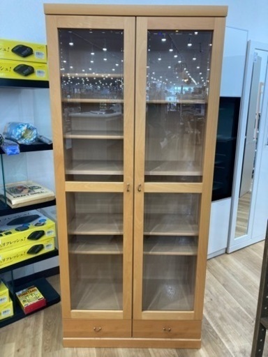 【トレファク高槻店】取りに来れる方限定！おしゃれなガラス扉書棚です！！