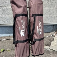 お引取り限定 FIELDOOR アウトドアコット キャンプベッド ベンチ 2個セット ブラウン の画像