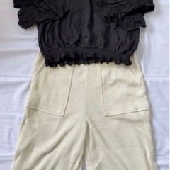 Wcloset ダブルクローゼット カットソー クロップド丈 ブラック 送料込みの画像