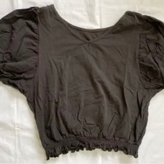 Wcloset ダブルクローゼット カットソー クロップド丈 ブラック 送料込みの画像