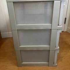 【差し上げます】収納ケース3段(アイボリー)の画像