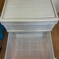 【差し上げます】収納ケース3段(アイボリー)の画像