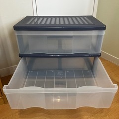 【差し上げます】収納ケース3段(ブルー)の画像