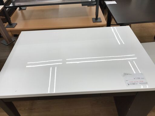 ★ジモティ割あり★  デスク 白\u0026茶 H70×W120×D80 クリーニング済み KJ2218